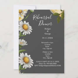 Svart onyx retro Margaret Blomhearsal middag Inbjudningar