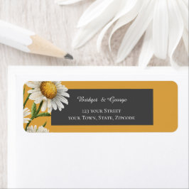 svart onyx-retro vit Margaret bröllop Returadress Etikett