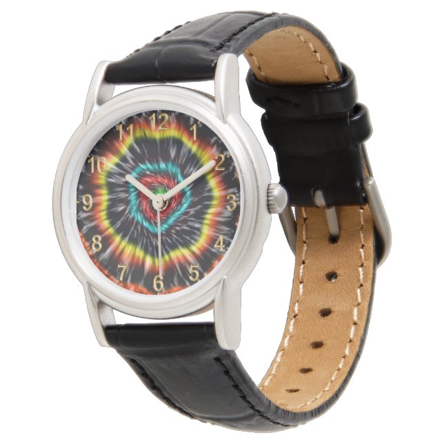 Svart Opal Tie Dye, Damklocka Armbandsur (Vinklad)