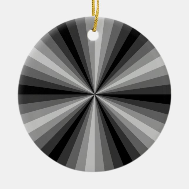 Svart optisk Illusion-ornament Julgransprydnad Keramik (Framsidan)