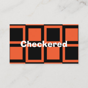 Svart Orange Checkated Mönster Visitkort