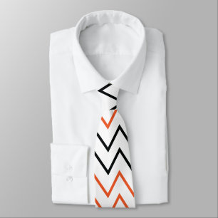 Svart Orange Chevron Sicksack Slips