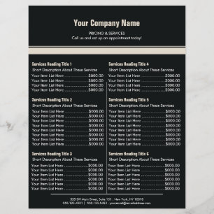 Svart Orange Enkel Kantlist Prislista 6 Reklamblad