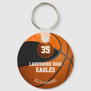 Svart orange färg-basketlaget nyckelring