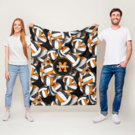 Svart orange färg fleecefilt
