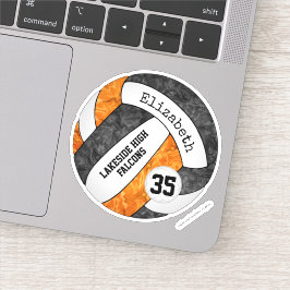 Svart orange-flickor volleyball w school mascot na klistermärken