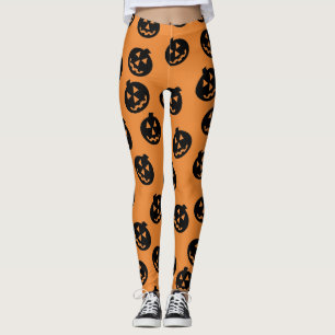 Svart/orange för damasker för jackO'Lantern Leggings