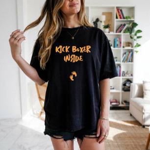 Svart orange för humant gravid-fingeravtryck t shirt