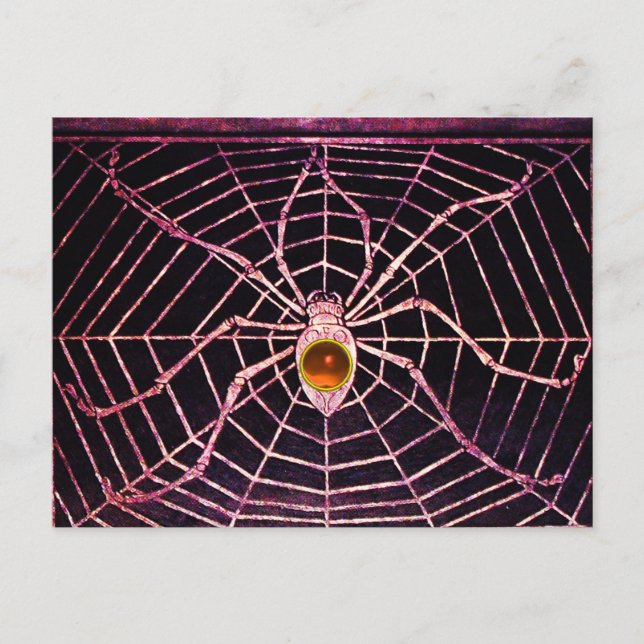 Svart Orange för SPIDER- OCH WEBBEN-agenter Vykort (Framsida)