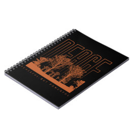 Svart Orange Futuristisk Fred Spiralanteckningsbok Anteckningsbok