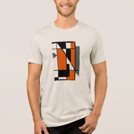 Svart Orange Grått MCM-Abstrakt för geometrisk kon T Shirt