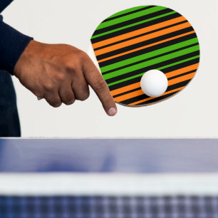 Svart Orange Grön Vertikal Randig Design Pingisracket