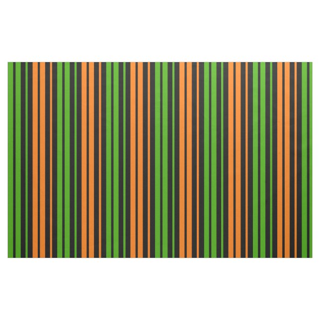 Svart Orange Grön Vertikal Randig Design   Tyg (Fat Quarter)