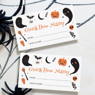 Svart Orange Halloween Gissa Hur Många Tilläggskort