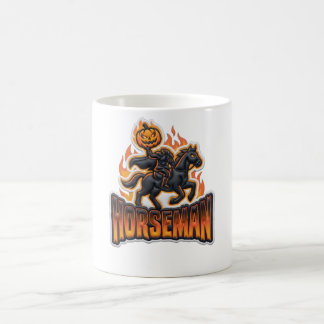 Svart Orange Huvudlös Ryttare Halloween Kaffemugg