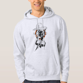 Svart & Orange Kanji-tecken Grafisk Hoodie