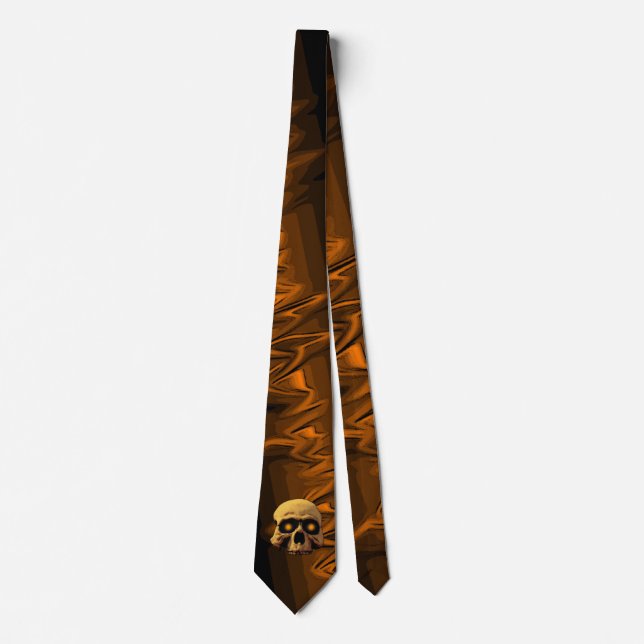 Svart Orange med glöd Slips (Framsida)