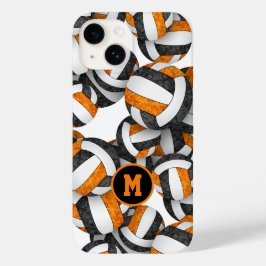 Svart orange med monogrammerade flickor volleyball