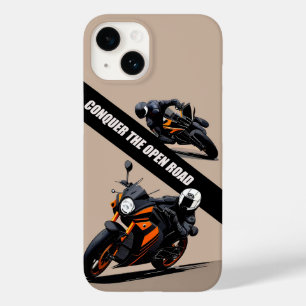 Svart Orange Motorcykel För Motorcykelförare Och M