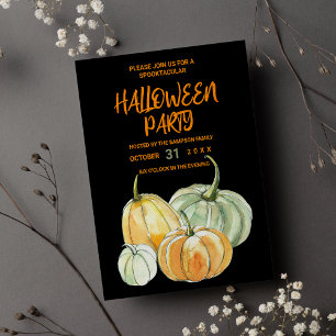 Svart orange myntpumpa Halloween fest Inbjudan Vykort