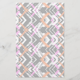 Svart, Orange och Rosa Mönster Brevpapper