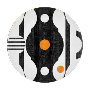 Svart Orange Retro Mod Geometrisk