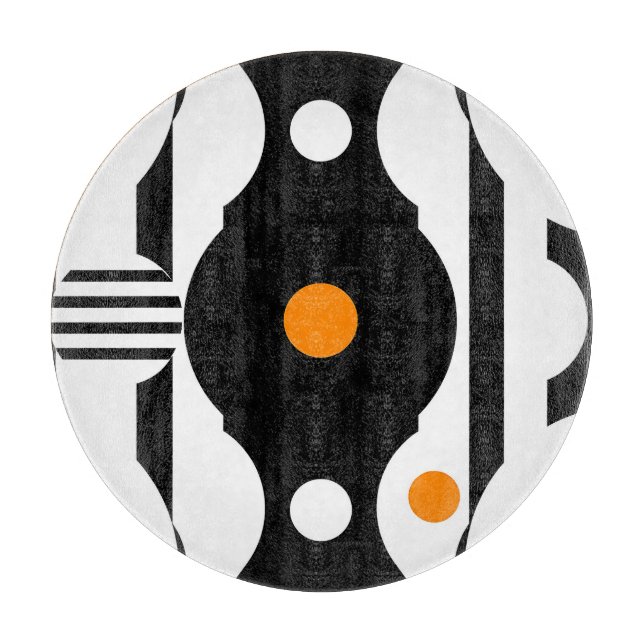Svart Orange Retro Mod Geometrisk (Framsidan)
