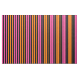 Svart Orange Rosa Vertikala Randiga Design   Tyg