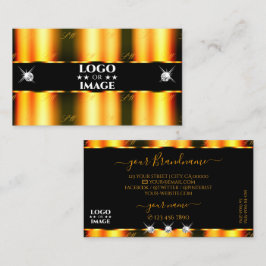 Svart Orange Svart mousserande diamanter med Logot Visitkort