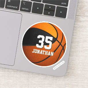 Svart orange team färg-killar basketboll klistermärken