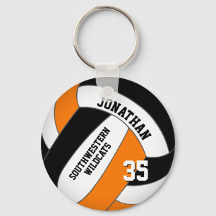 Svart orange team namn boys volleyball nyckelring