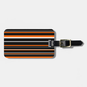 Svart, Orange, Vit Streckkod Rand Bagagebricka