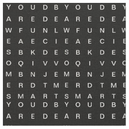 Svart ord-sökning (inspiration) tyg