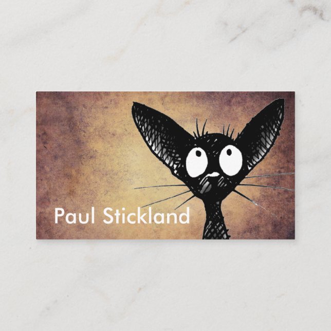 Svart orientalisk kattkonst visitkort (Baksida)