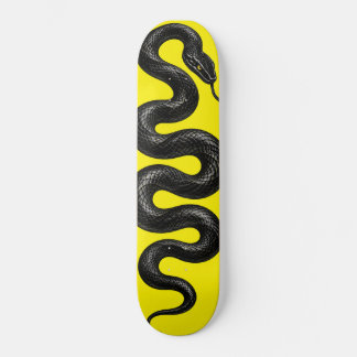 Svart orm neon gul skateboard design reptil