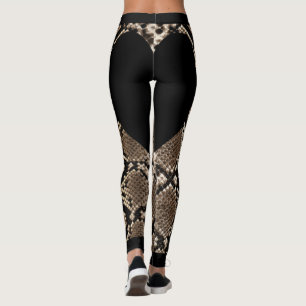 Svart Ormskinnshjärta Leggings