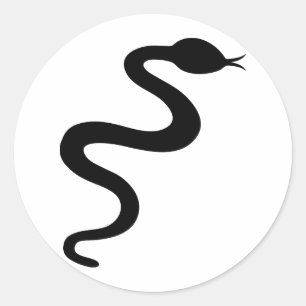svart ormsymbol runt klistermärke