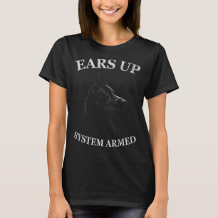 Svart Öron-upphängningssystem för tysk shepherd T Shirt