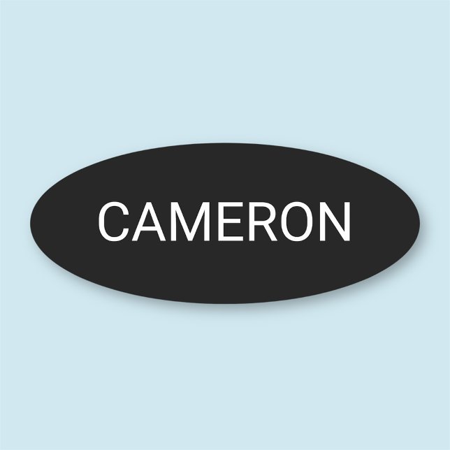 Svart oval Namn bricka-stift eller Magnetic 3 inch Namnbricka (MISOOK Black Oval Name Tag)