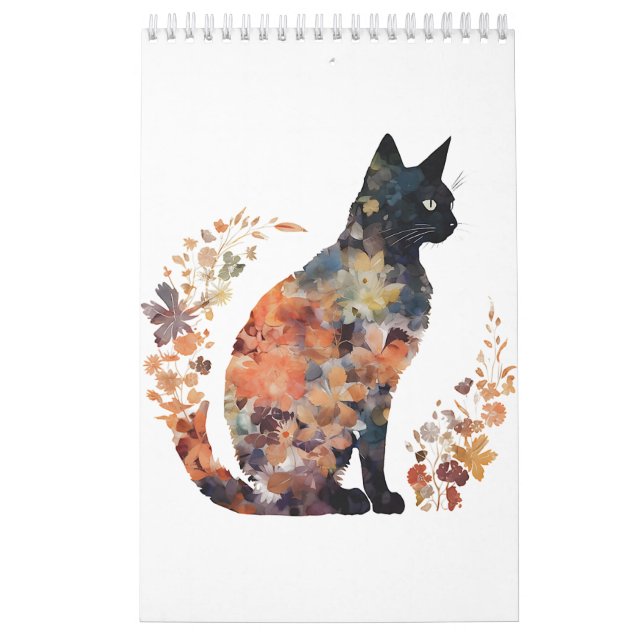 Svart övertäckningskostnad, Blommigt, blomställnin Kalender (Omslag)