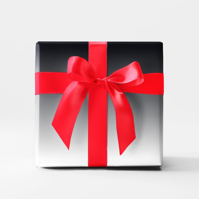 Svart övertoning presentpapper (Black Grey White Ombre)