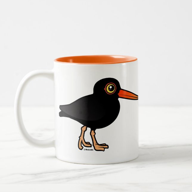 Svart Oystercatcher Två-Tonad Mugg (Vänster)