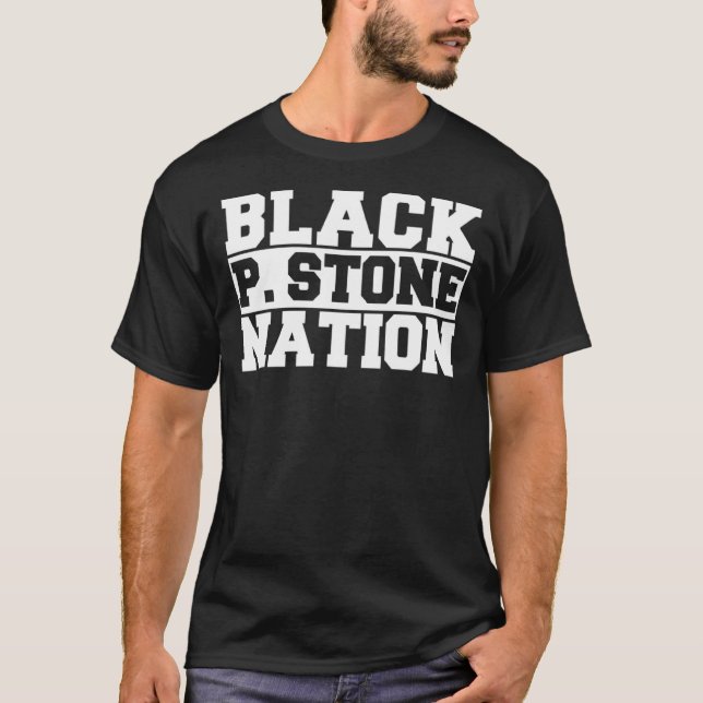 Svart P-stennationering Bpsn T Shirt (Framsida)