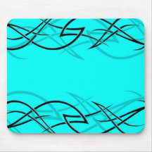 Svart på Cyan "elegans" Mousepad