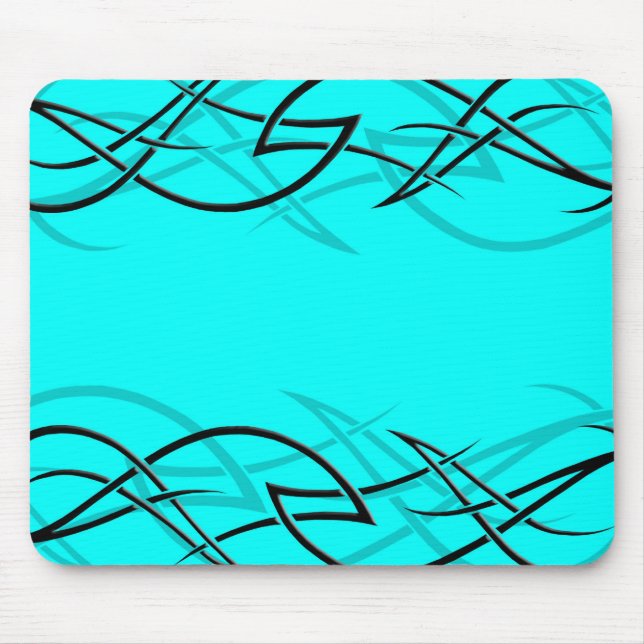 Svart på Cyan "elegans" Mousepad Musmatta (Framsidan)