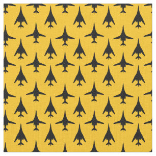Svart på Gult B-1 Spirit Bomber Mönster Fabric Tyg