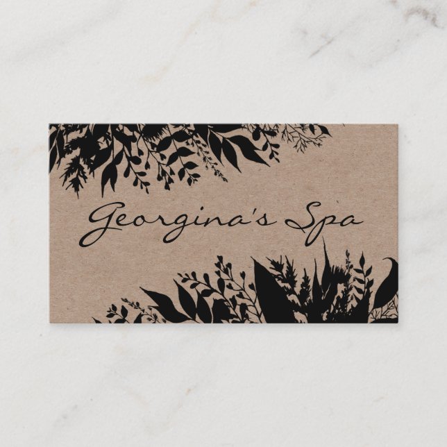 Svart på handgjord barrvävnad Bath Kroakroppssoppa Visitkort (Framsida)