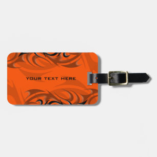 Svart på Orangen "Smoke" Luggage Tag-nummer Bagagebricka