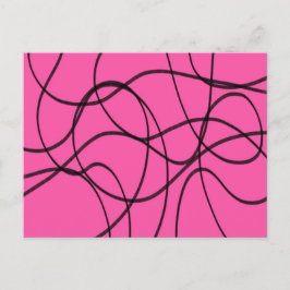 Svart på Rosa Ribbon Art Vykort