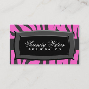 Svart på rosa zebra ränder visitkort